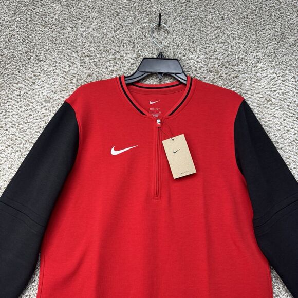 Nike Sweater Men's Small Red Black Quarter Zip Pullover FJ9549-060 Football New - Picture 3 of 14